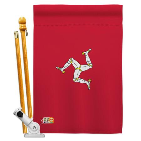 COSA 28 x 40 in. Isle of Man Flags the World Nationality Impressions Decorative Vertical House Flag Set CO4100046